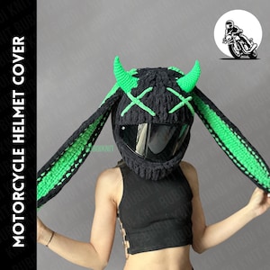 Motorcycle helmet cover balaclava mask, motorbike accessory, animal hat, winter beanie, handmade unisex gift