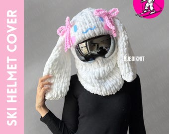 Ski helmet cover balaclava, animal hat, winter beanie, knitting mask, unisex gift