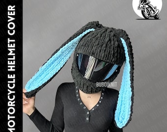 Copri casco da motociclista, passamontagna, cappello da coniglio, berretto fatto a mano, accessorio per motociclisti, regalo unisex