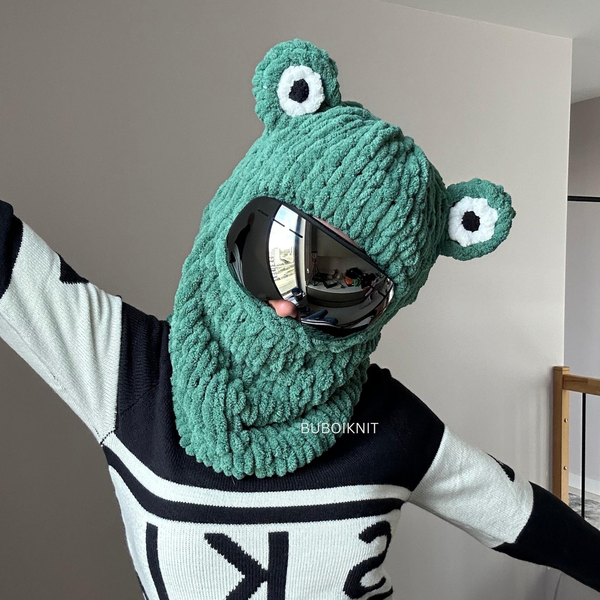 帽子 Two Frogs Knit Frog Balaclava Black Toad Knit Frog Balaclava - Black Toad – Two Frogs