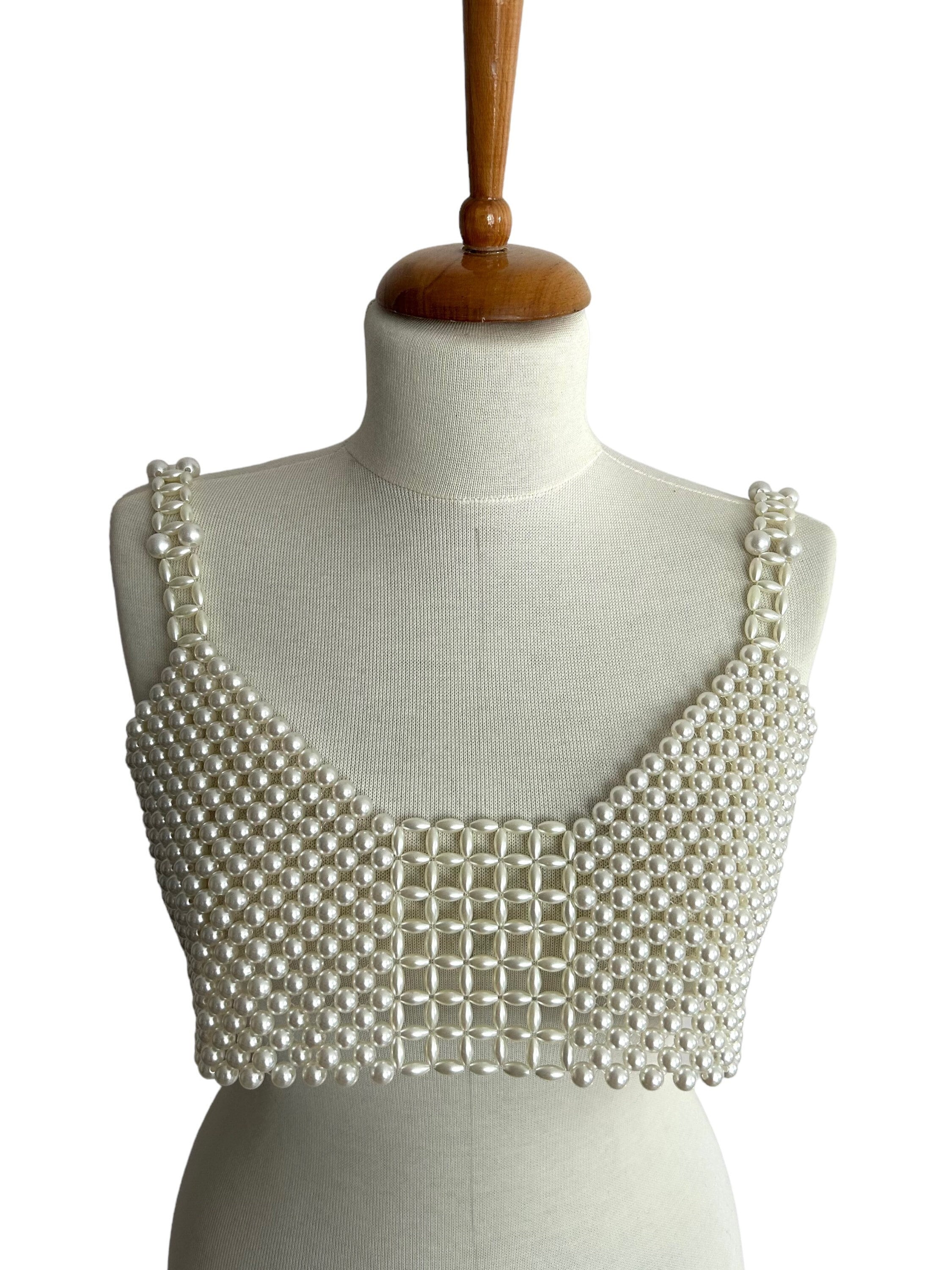 Bead Bustier, Bead Crop, Bead Top, Bead Croptop, Bead Clothes