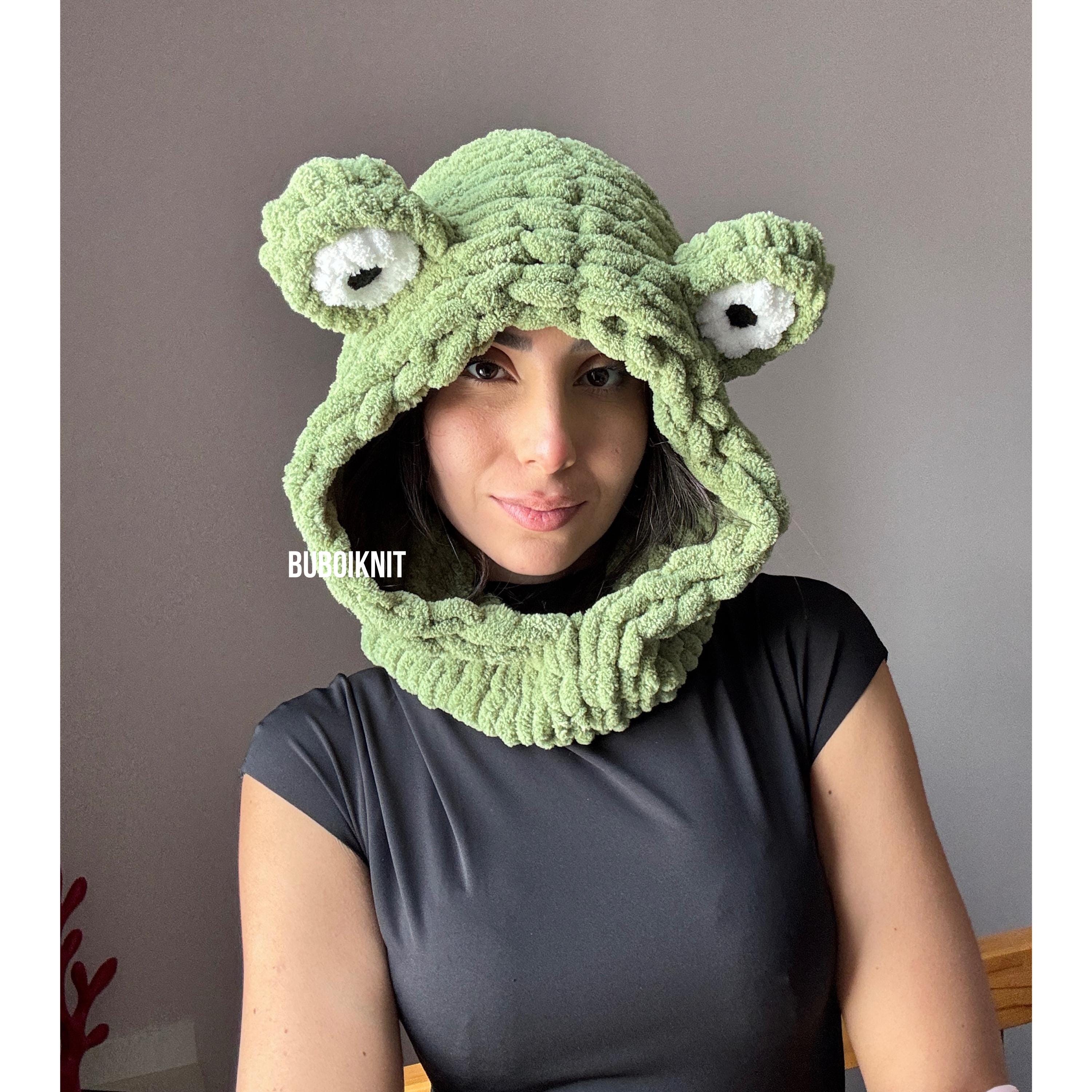 Frog Hood Mask, Frog Hat, Frog Beanie, Frog Balaclava