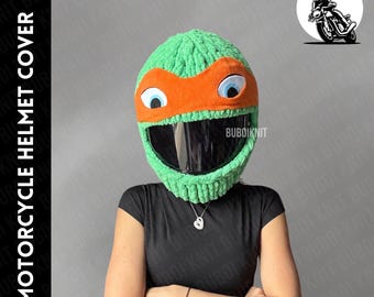 Turtle motorcycle helmet cover balaclava mask, winter hat, handmade beanie