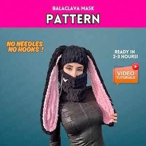 PATTERN face mask, balaclava, pdf file, finger knit