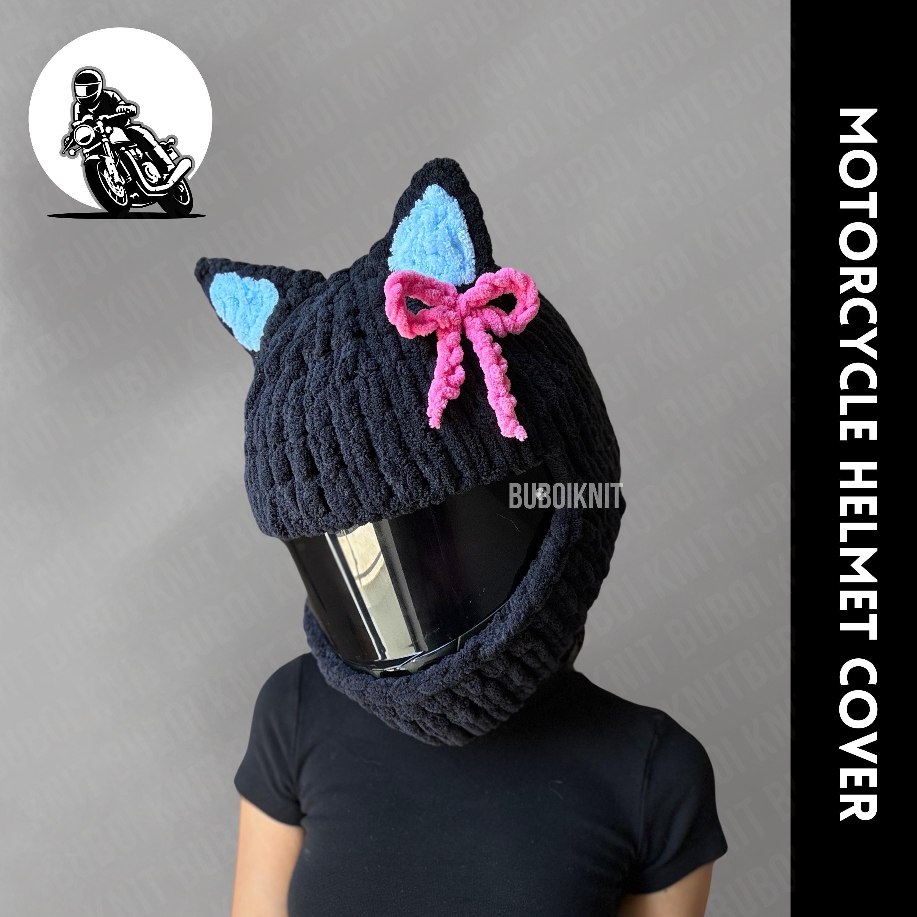 Motorcycle helmet mask, ribbon kitty balaclava mask, handmade motorcycle mask, motorcycle balaclava, helmet cover, unisex mask, animal mask