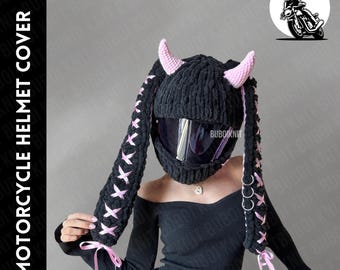 Pasamontañas para casco de moto, accesorio para moto, gorro de conejito hecho a mano, sombrero unisex