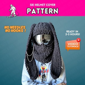 PATTERN balaclava pattern, ski helmet cover, face mask, finger knit, pdf file