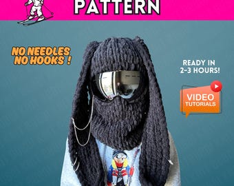 PATTERN balaclava pattern, ski helmet cover, face mask, finger knit, pdf file