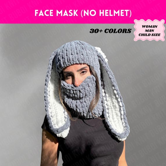 Bunny Balaclava Hat Handmade Balaclava, Bunny Ear Balaclava