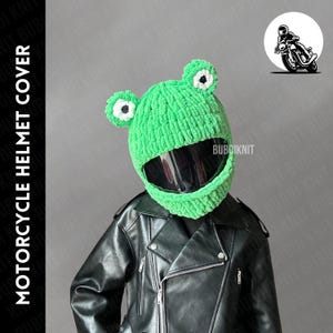 Couvre-casque de moto grenouille, cagoule, masque fait main, bonnet d'hiver, bonnet en tricot