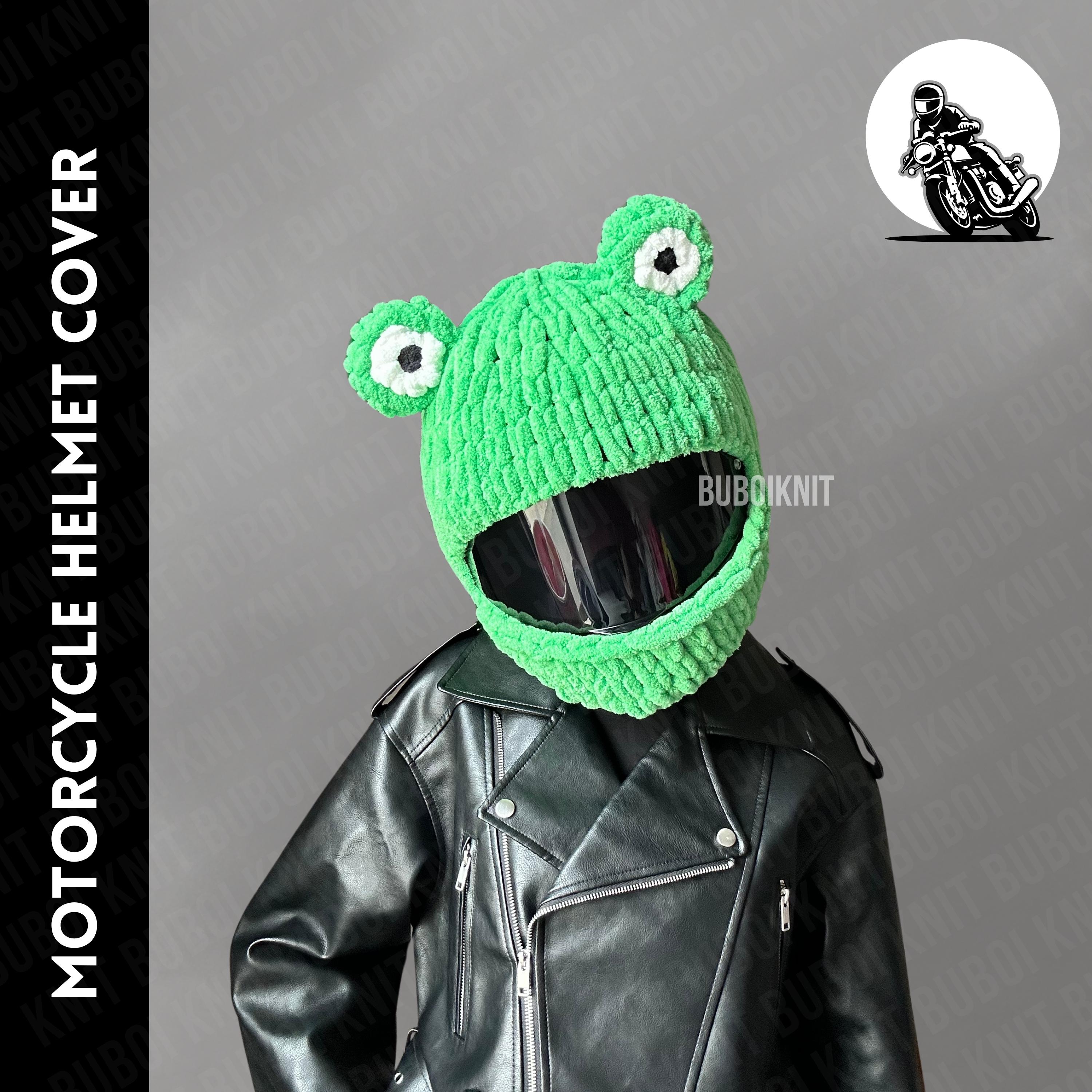 Frog Motorcycle Helmet Cover Balaclava Handmade Mask, Winter Hat