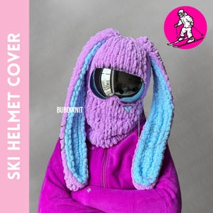 Ski helmet balaclava, helmet protector,bunny helmet balaclava,snowboard balaclava with bunny ears, bunny ear handmade balaclava, animal mask