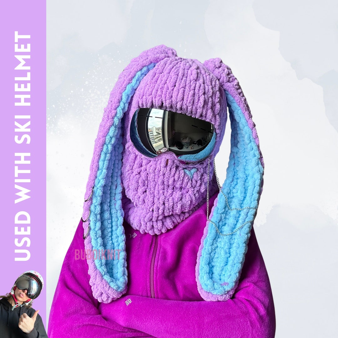 Bunny Helmet Balaclava, Helmet Protector, Ski Mask Balaclava, Snowboard Balaclava With Bunny