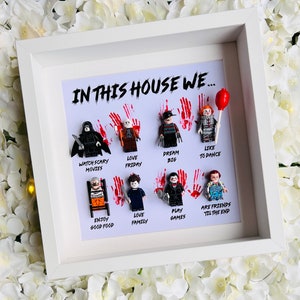 In This House We… Horror Gift Frame *Handmade in the UK* (Halloween Scary Movie Personalised Gift)