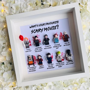 HORROR Film Zitate • Personalisierter Geschenkrahmen * Handmade in the UK * (Halloween Gruselfilm personalisiertes Geschenk)