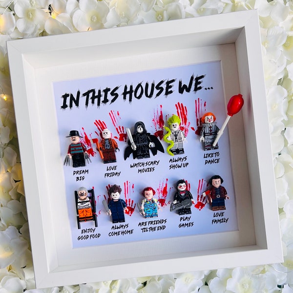 In This House We … Horror Gift Frame *Handmade in the UK* (Halloween Scary Movie Personalised Gift 10)