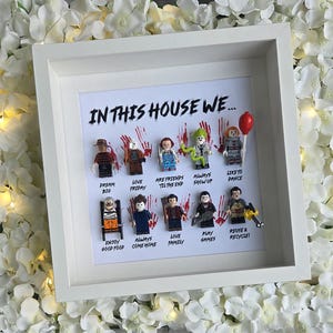 In This House We … Horror Gift Frame *Handmade in the UK* (Halloween Scary Movie Personalised Gift 10)
