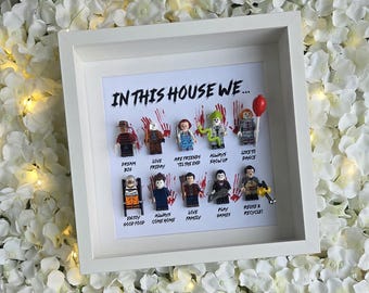 In This House We … Horror Gift Frame *Handmade in the UK* (Halloween Scary Movie Personalised Gift 10)