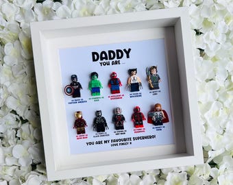 Dad Daddy Hero Gift Frame (M10 Father's Day, Christmas, Uncle, Grandad Unique Personalised Customised Gift)