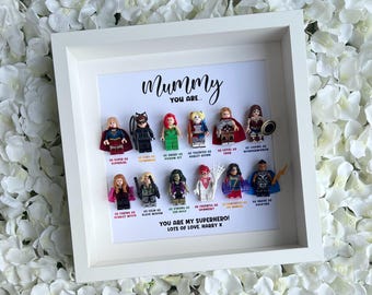 Mum Mummy Hero Gift Frame (12 Mother's Day, Christmas, Auntie, Grandma Nanny Unique Personalised Customised Gift)