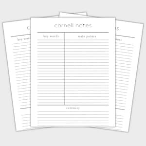 Minimalist Cornell Notes Template (Lined)