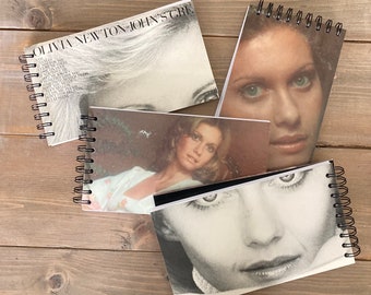 Upcycled Olivia Newton John Notizbuch