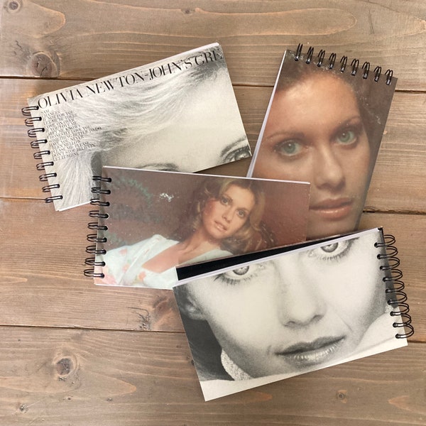 Upcycled Olivia Newton John Blank Journal