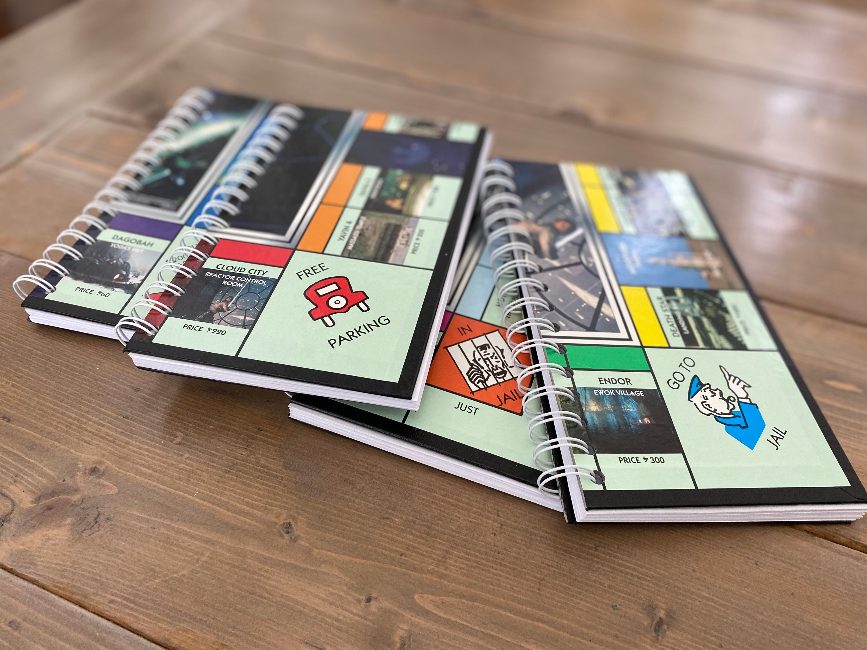 Wiederverwendete Upcycled “Star Wars Edition” Monopoly Spielbrett Journale, Skizzenbuch, Tagebuch, Spielliebhaber Geschenk, Star Wars Fan Geschenk