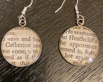Brincos de página do livro Wuthering Heights, Heathcliff, Bronte, presente literário