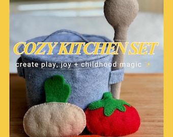 Filz Küchen-Set Schnittmuster | DIY-Rollenspiel Essen (PDF)