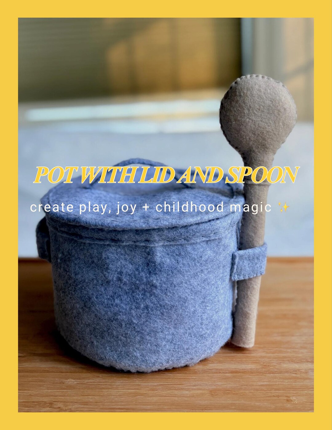 Felt Pot Pattern Felt Pot With Lid and Spoon Sewing Pattern | DIY Pretend Play Cooking ...