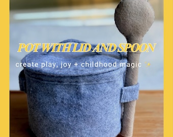 Filz Topf mit Deckel und Löffel Schnittmuster | DIY Set für ein Rollenspiel Set (PDF)