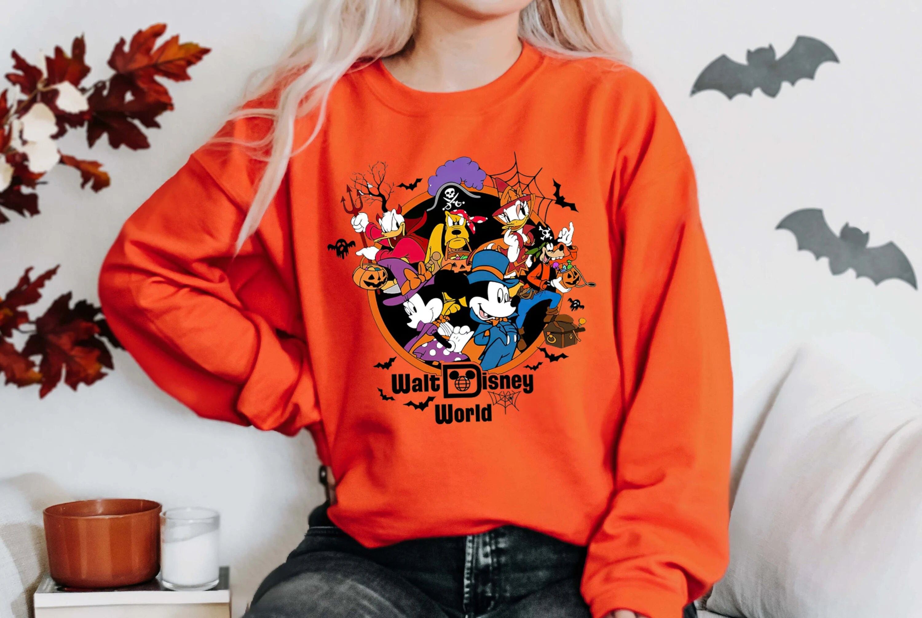 Vintage Halloween Walt Disney World Sweatshirt Mickey and Etsy