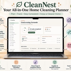 Home Cleaning Planner App, Daily & Weekly Cleaning Checklist, Deep Cleaning Organizer