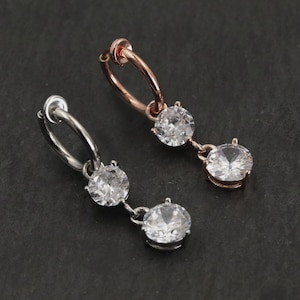 Anillo de ombligo falso, joya corporal sexy, anillo de ombligo con colgante de cristal, joya sin perforación.
