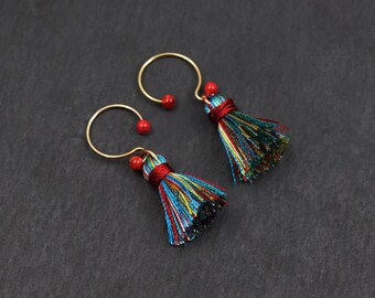 Non Pierced Nipple Rings: Tassel Dangle Clip-Ons (Pair)