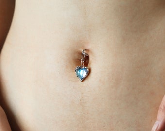 Opal Dangle Fake Belly Button Rings, Gifts for Her, Belly Clip Hoop Jewelry