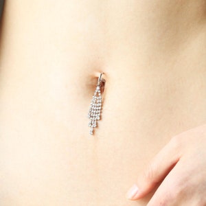 Tassel Dangle Fake Belly Ring | No Pierce Belly Clamp | fragments diamond Faux Belly Button Ring
