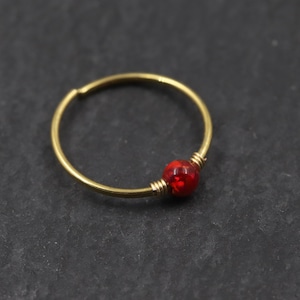 Rubinfärgad näsring | Granatäpplepiercingsmycken | Näspiercing i konstgjord form