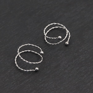 Handmade Spiral Nipple Rings | Fake Nipple Rings | Non Piercing Nipple Jewelry | Clip On Nipple Hoops Jewelry (A Pair)