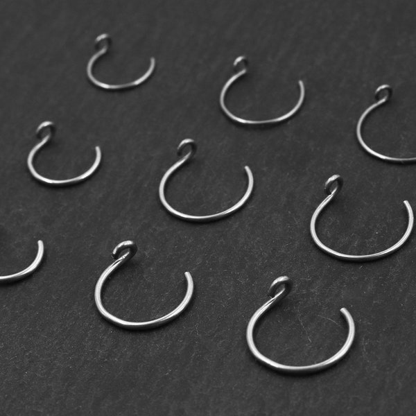 Handmade Minimalistic Fake Nose Ring Side | Faux Nose Piercing Jewelry | Dainty Nose Hoops | Non Piercing Nose Ring