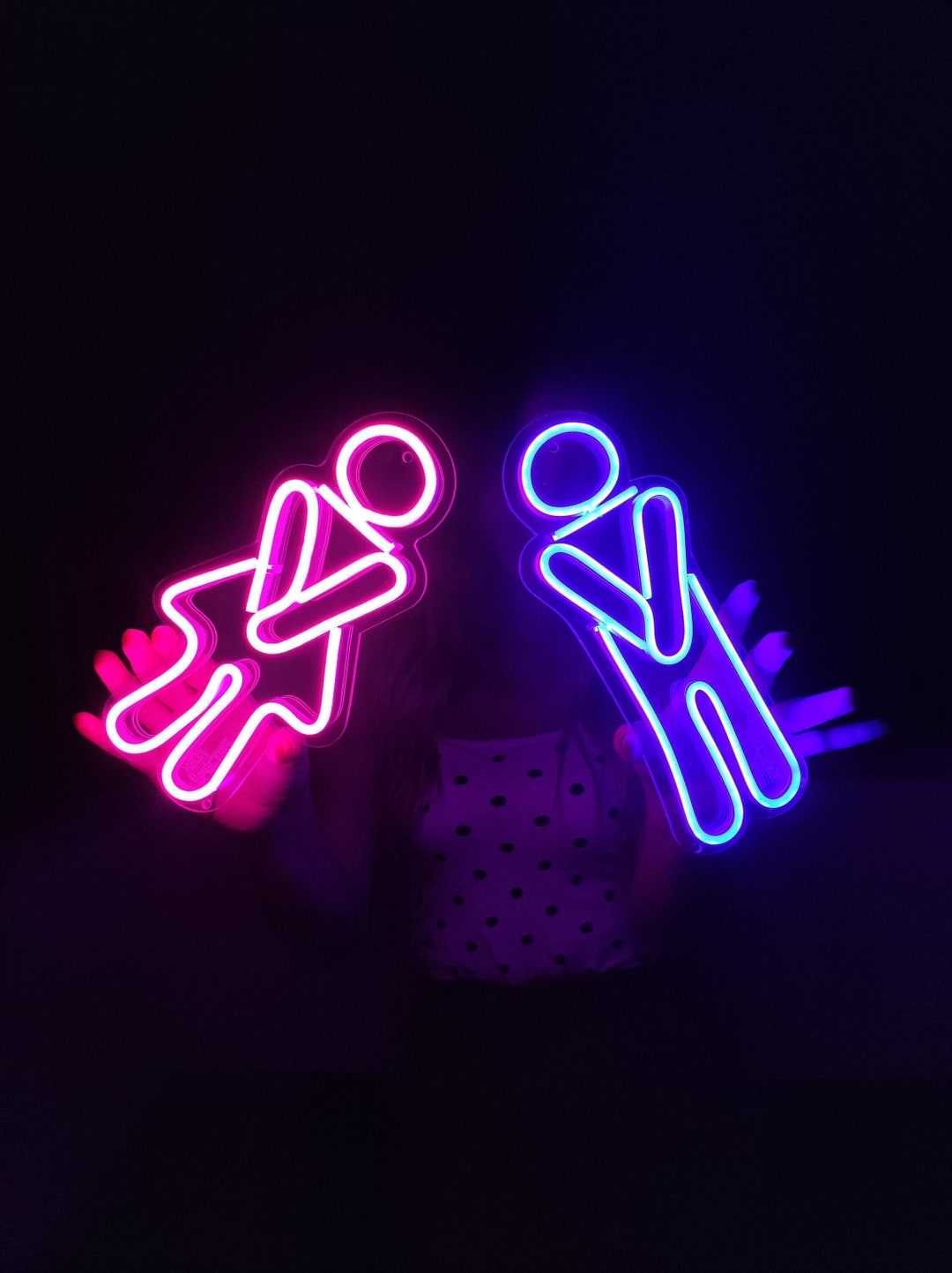 Restroom Neon Sign Bathroom Wall Art Decor Toilet Wall Art - Etsy