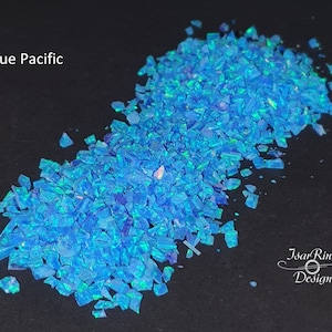Crushed Opal &quot;Blue Pacific&quot;  für Schmuckherstellung, Nail Art, Holzverarbeitung, Ringherstellung, Resin Projekte