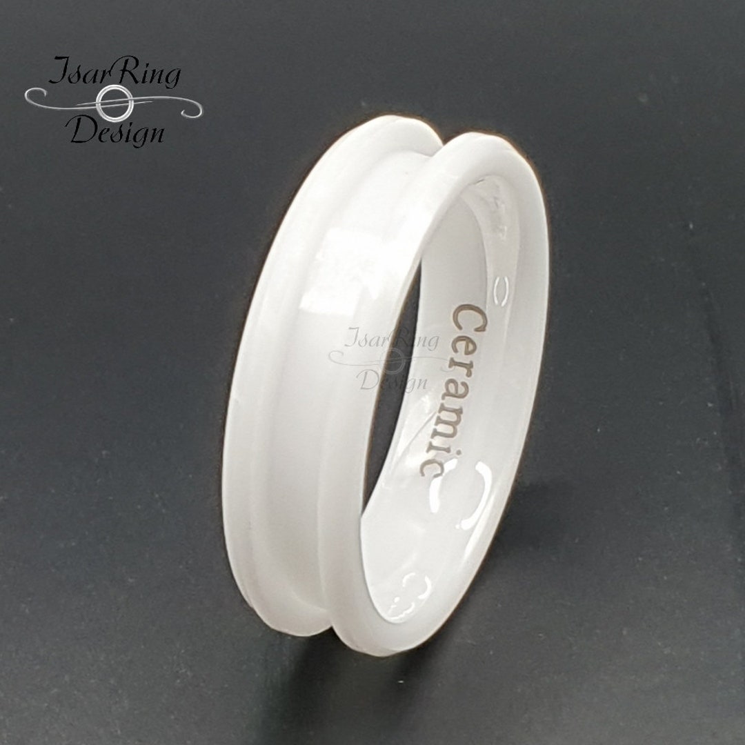 Ring Blank, Ceramic, White | 6 Mm Wide | DIY Jewellery Making, Inlay ...