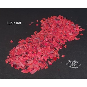 Crushed Opal Rubin Rot– Bello Opal – Synthetic Opal Chips – Inlay Material für Ringe, Resin, Holz & Schmuck und DIY Projekte