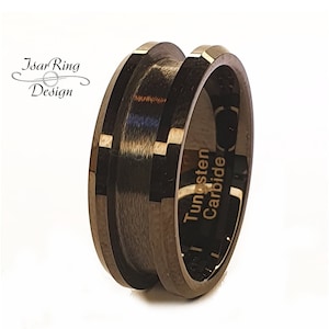 Ring Blank Tungsten Black | 8 mm Width | DIY Jewelry Making, Inlay Ready