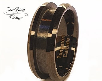 Ring Blank Tungsten Black 8 mm