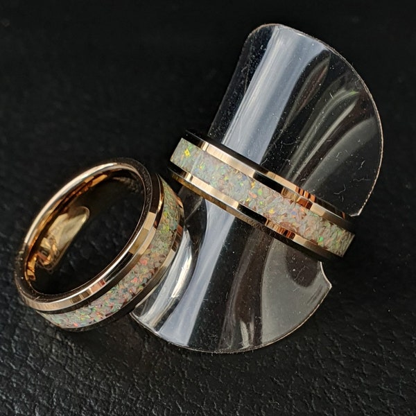 Ring Rosegold mit Opal Inlay - verschiedenen Farben und Größen