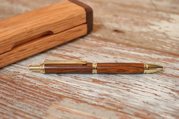 Desert Rust Wood Pen with Satin Gold Metal