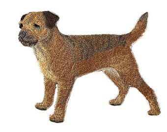 Naszywka z haftem do przyszycia/naszywką z portretem psa [Border Terrier] [5" x 4,5"]